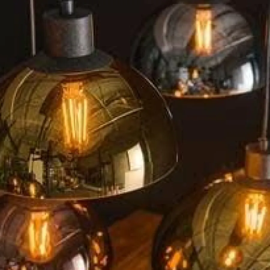 WoonStijl Hanglamp 4+3 disk glass tricolore Sale