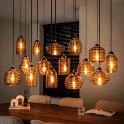 WoonStijl Hanglamp 5+5+5 rib glass Sale