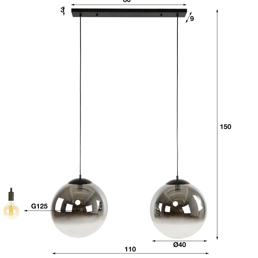 WoonStijl Hanglamp bubble shaded XL 2L Outlet