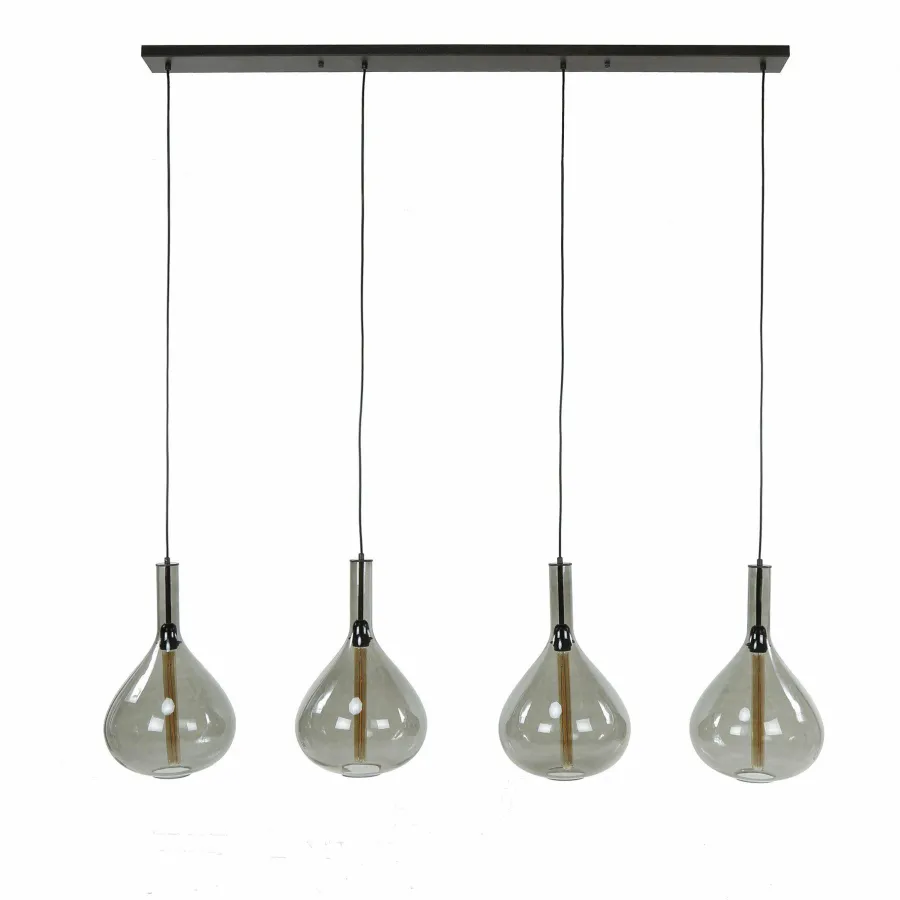 WoonStijl Hanglamp Drop smoke glass met 4 lampen Sale