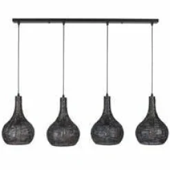 WoonStijl Hanglamp 4L armor kegel / Zwart bruin Best