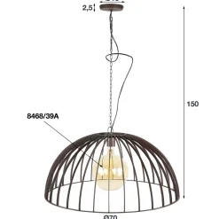 WoonStijl Hanglamp 1L capitol Ø70 Hot