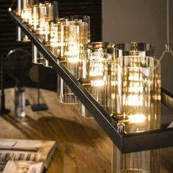 WoonStijl Hanglamp 14L cylinder mixed glass Clearance