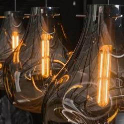 WoonStijl Hanglamp 3L dent glass Hot