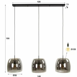 WoonStijl Hanglamp 3L drift glass Outlet