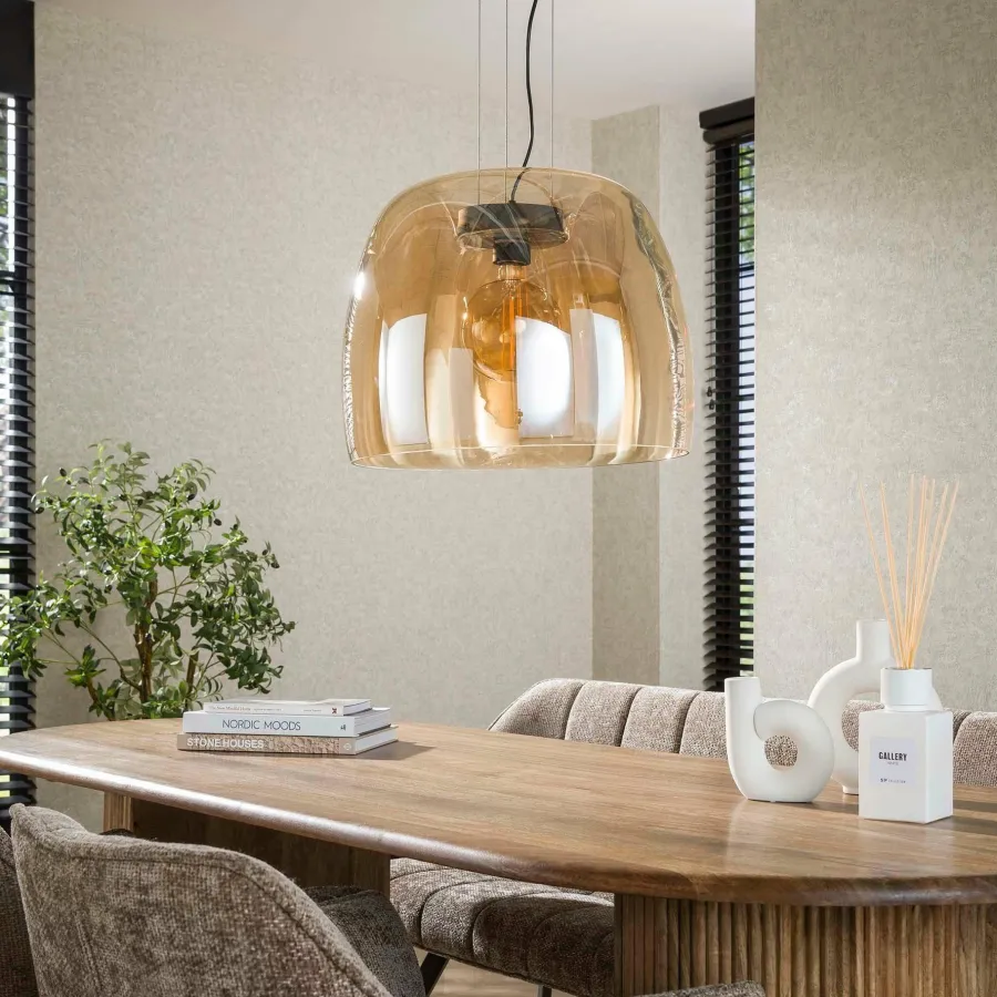 WoonStijl Hanglamp 1L drift XL glass Amber New