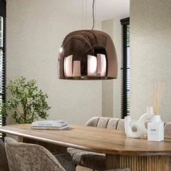 WoonStijl Hanglamp 1L drift XL glass Koper New