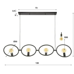WoonStijl Hanglamp 4L Loop