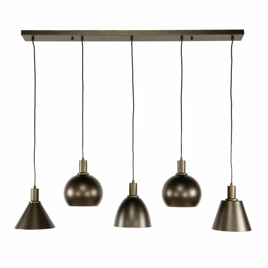 WoonStijl Hanglamp 5L Metallo mix Sienna bruin Discount