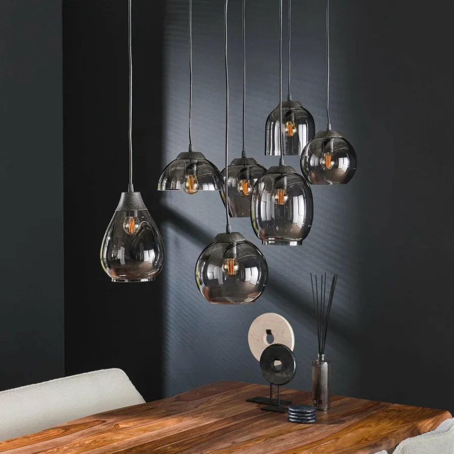 WoonStijl Hanglamp 4+3L mix chromed glas Sale