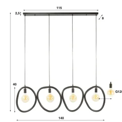 WoonStijl Hanglamp 4L Pebble