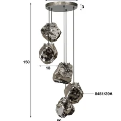 WoonStijl Hanglamp 5L rock getrapt Outlet