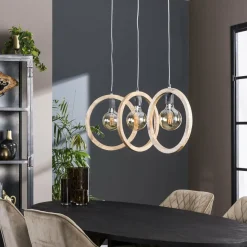 WoonStijl Hanglamp 3L round wood Sale