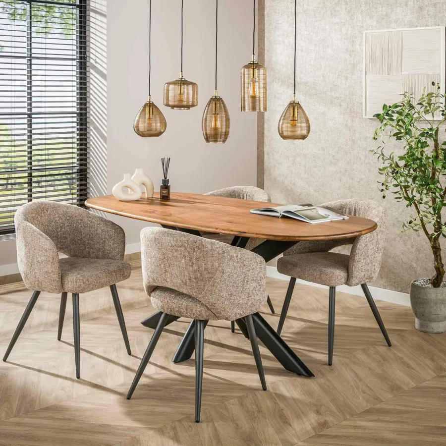 WoonStijl Hanglamp 5L Stripe glas horizontaal Clearance