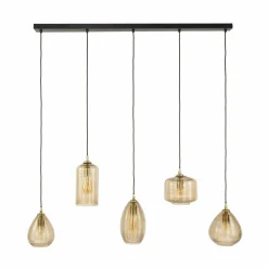 WoonStijl Hanglamp 5L Stripe glas horizontaal Clearance