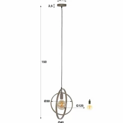 WoonStijl Hanglamp 1L Turn around beige New