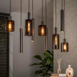 WoonStijl Hanglamp Sepiora 5+4-lichts Sienna bruin Hot