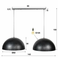 WoonStijl Hanglamp 2x Ø60 Dome Sale