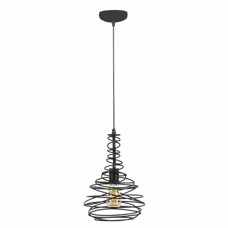WoonStijl Hanglamp 1x Ø25 kegel spinn / Zwart Hot