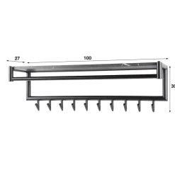WoonStijl Kapstok 10 haaks roede-hoedenplank Discount