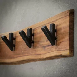 WoonStijl Kapstok edge 5 haken / Massief acacia naturel