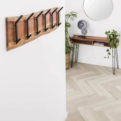 WoonStijl Kapstok edge 2x6 haken / Massief acacia naturel