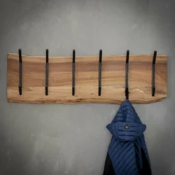 WoonStijl Kapstok edge 2x6 haken / Massief acacia naturel