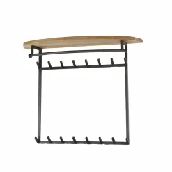 WoonStijl Kapstok round acacia 16 haken met hoedenplank Outlet