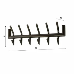 WoonStijl Kapstok Tubo 2x6 haken bruin Clearance