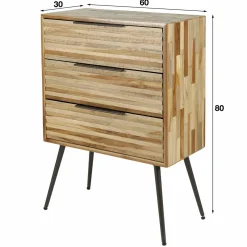 WoonStijl Ladekast 3L Teca strip Hot