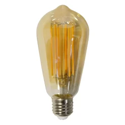 WoonStijl Lichtbron LED filament druppel - E27 6W 2100K 450lm dimbaar / Amberkleurig glas New