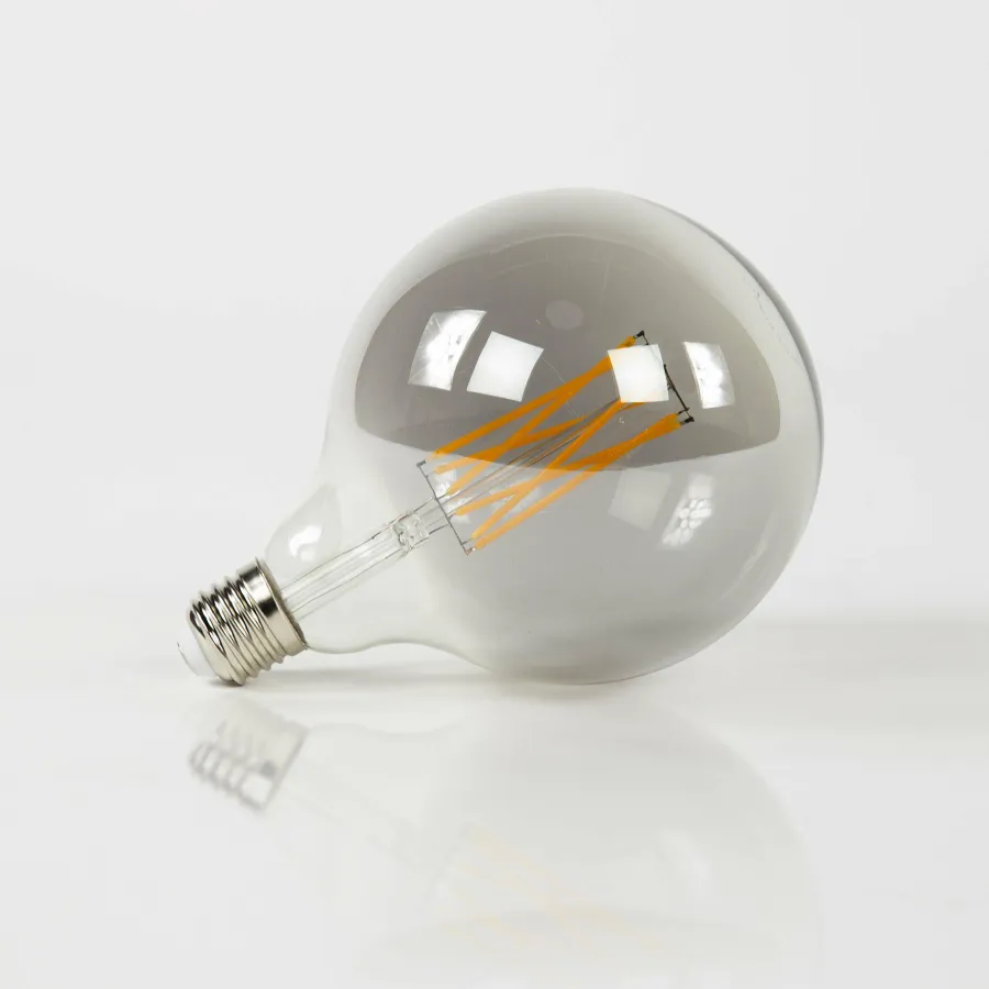 WoonStijl Lichtbron LED filament bol Ø12 5 - E27 6W 2100K 450lm dimbaar / Smoke grey glas Best