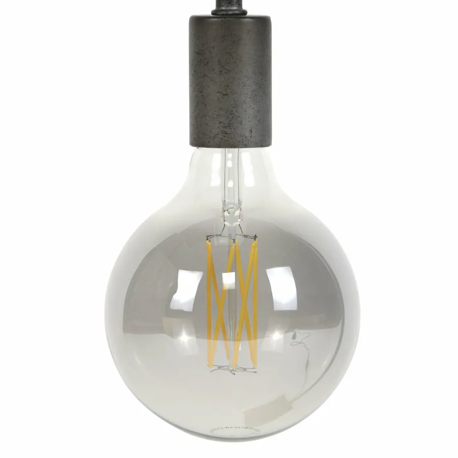 WoonStijl Lichtbron LED filament bol Ø12 5 - E27 6W 2100K 450lm dimbaar / Smoke grey glas Best