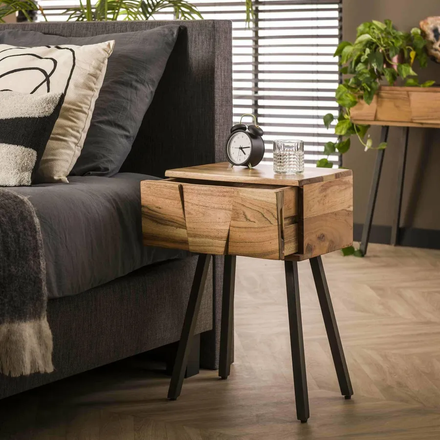WoonStijl Nachtkastje / bijzettafel Demn acacia New