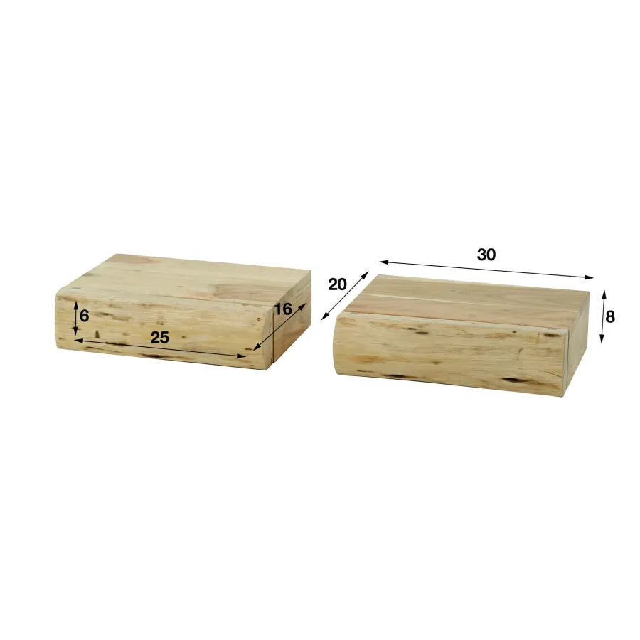 WoonStijl Nachtkastje 1 lade set van 2 tree XS acacia Hot