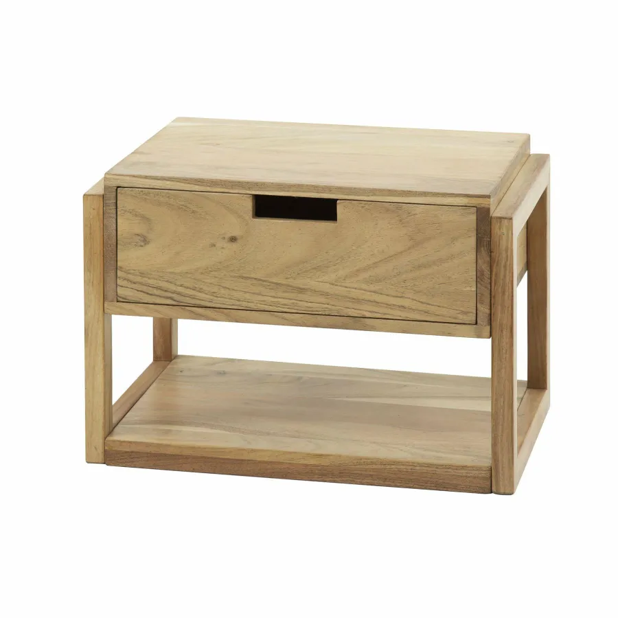 WoonStijl Nachtkastje houten frame zwevend met 1 lade New