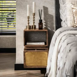 WoonStijl Nachtkastje 1L XS brass Online