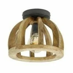 WoonStijl Plafondlamp gebogen houten spijl New