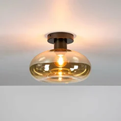 WoonStijl Plafondlamp Soll Amber glas Discount