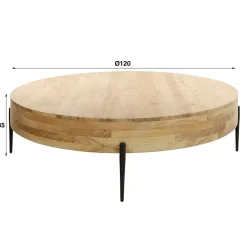 WoonStijl Salontafel Ø120 bulky wood New