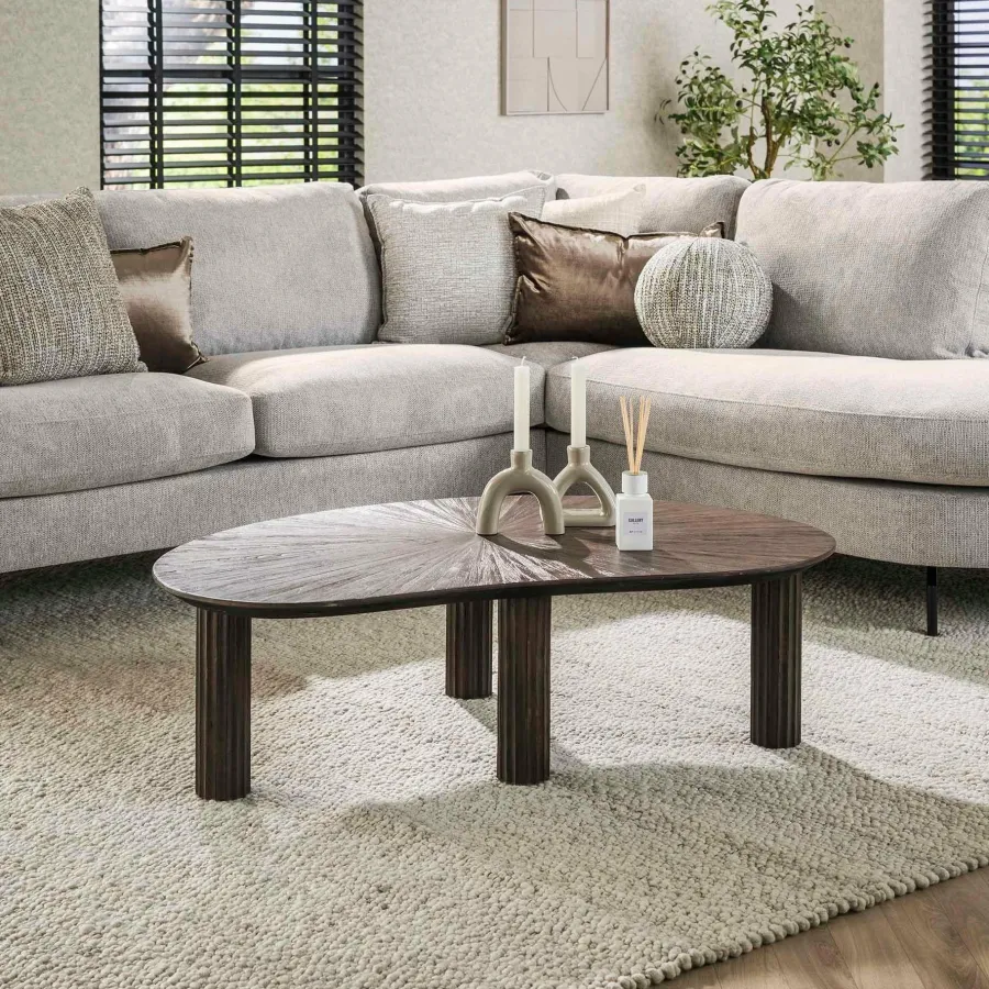 WoonStijl Salontafel 110cm niervormig Maya teak Clearance