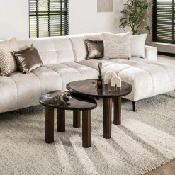 WoonStijl Salontafel L Eclipse koper antiek finish New