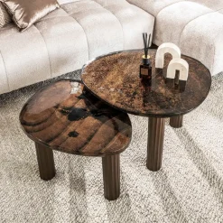 WoonStijl Salontafel L Eclipse koper antiek finish New