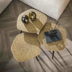 WoonStijl Salontafel set van 3 point metallic brons antiek Online