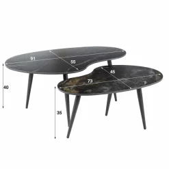 WoonStijl Salontafel set van 2 niervormig fossil Hot