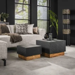 WoonStijl Salontafel set van 2 blox slate Discount