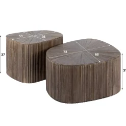 WoonStijl Salontafel set van 2 XL vierhoekig Maya teak