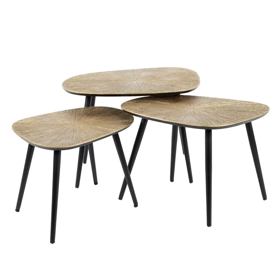 WoonStijl Salontafel set van 3 vierhoekig ray metal Discount