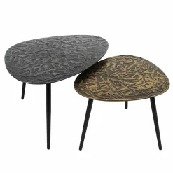 WoonStijl Salontafel set van 2 driehoekig patina metal Sale