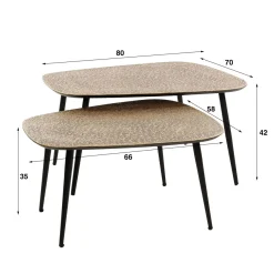 WoonStijl Salontafel set van 2 XXL metallic Online